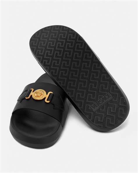 versace slides black and white|Versace slides cheap.